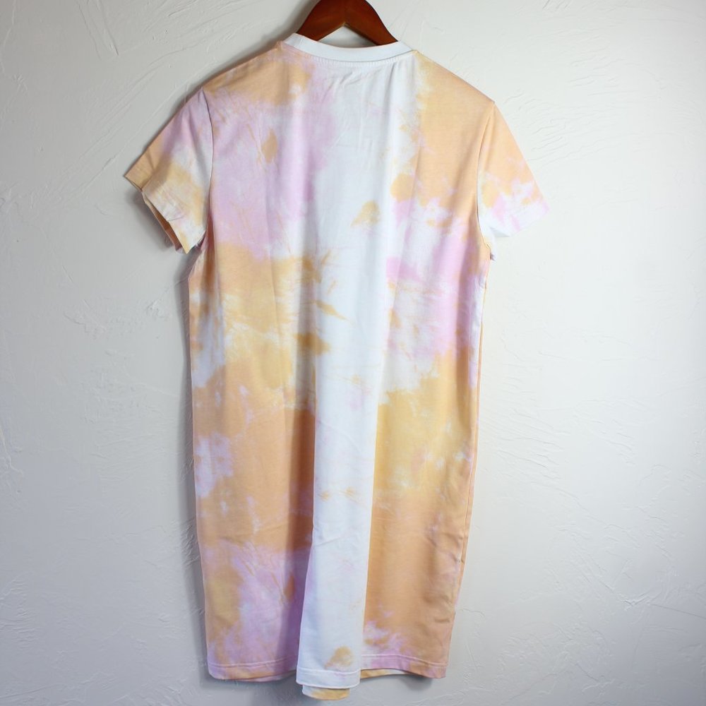 Adidas Tie Dye T Shirt Dress Orange Purple Large NWT - Picture 3 of 5